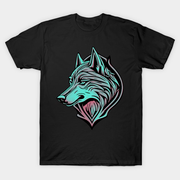 Synthwave Wolf T-Shirt by Embrace Masculinity